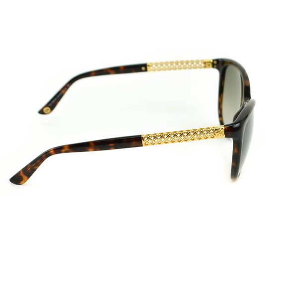 GUCCI Tortoise & Gold-Plated GG Sunglasses (mv) - Picture 5 of 11